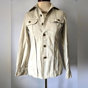 LEE Cream Denim Western Jacket. Size Small